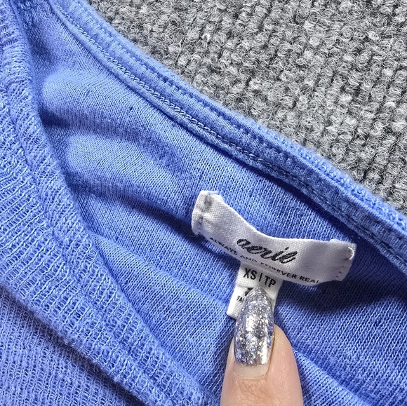 Aeire blue Crop sweater Sz XS - Picture 2 of 7